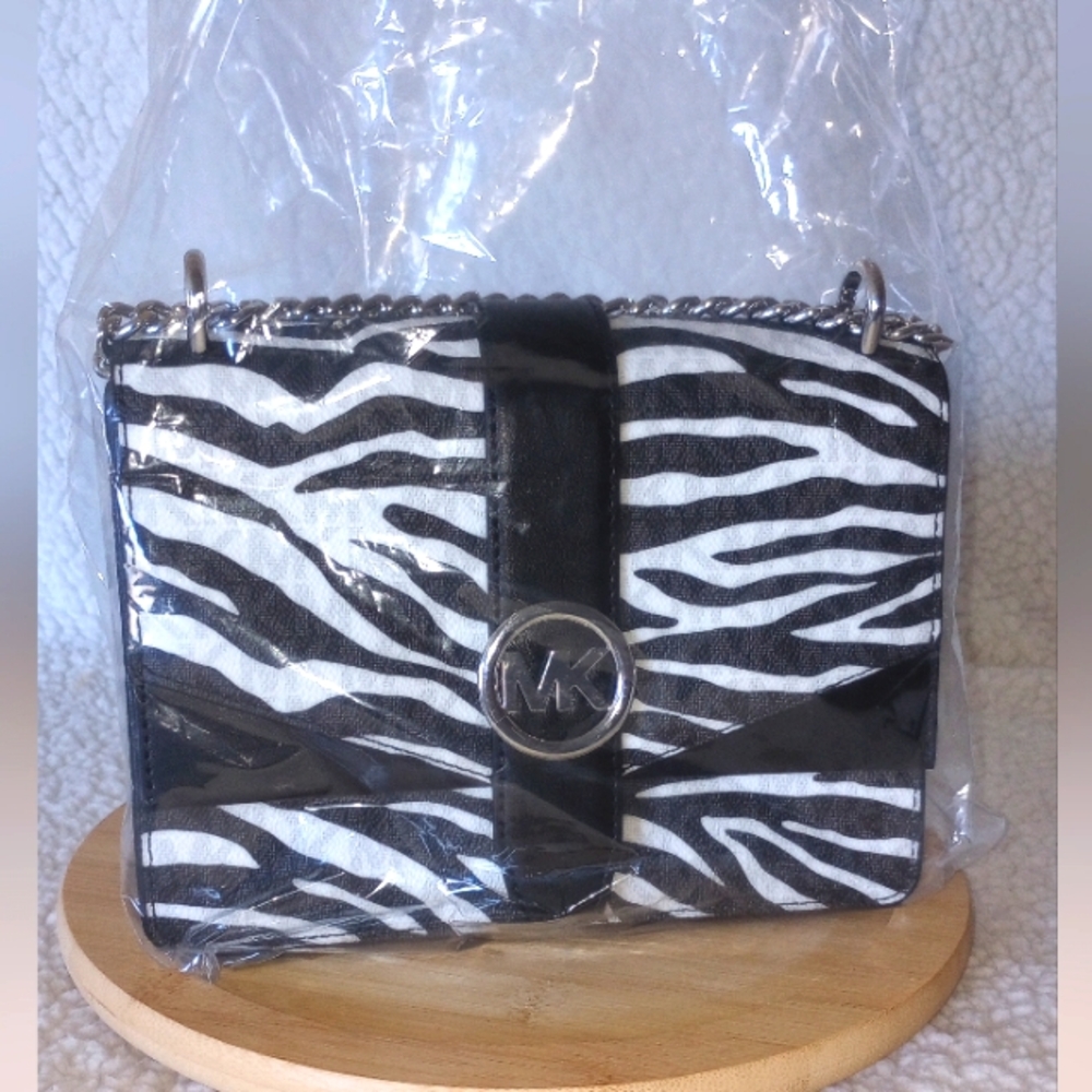 Michael Kors Black and White Zebra Print Bag